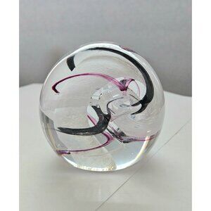 Vintage Caithness Scotland Glass RIBBONS Paperweight FREE SHIPPING!